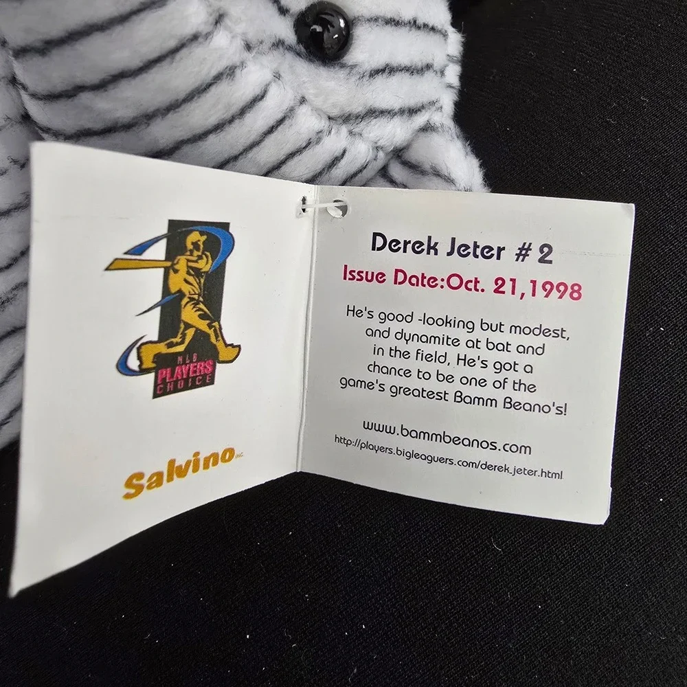 Salvino Bamm Beano Derek‎ Jeter 2 New York Yankees 98 Champs Plush Bear Vintage